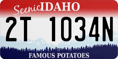 ID license plate 2T1034N