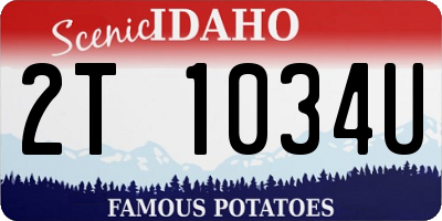 ID license plate 2T1034U