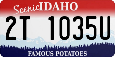 ID license plate 2T1035U