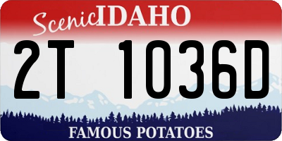 ID license plate 2T1036D