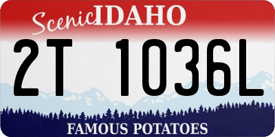 ID license plate 2T1036L