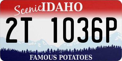 ID license plate 2T1036P