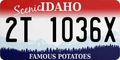 ID license plate 2T1036X
