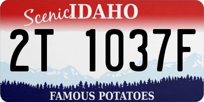 ID license plate 2T1037F