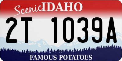 ID license plate 2T1039A