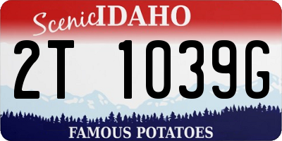 ID license plate 2T1039G