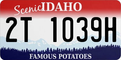 ID license plate 2T1039H