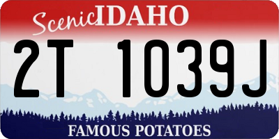 ID license plate 2T1039J
