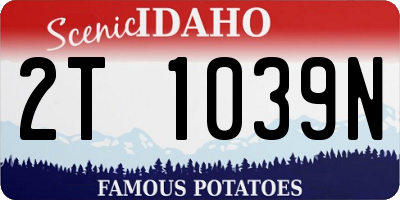 ID license plate 2T1039N