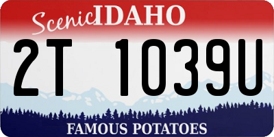 ID license plate 2T1039U