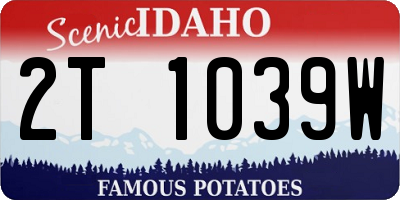ID license plate 2T1039W