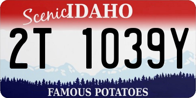 ID license plate 2T1039Y