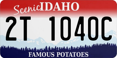 ID license plate 2T1040C