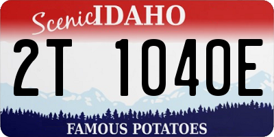 ID license plate 2T1040E