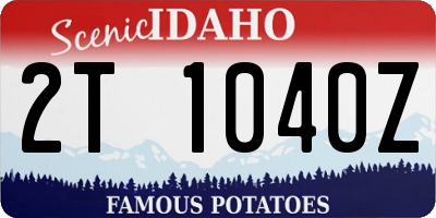 ID license plate 2T1040Z