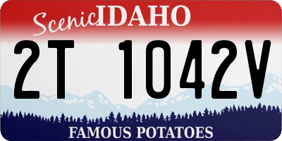 ID license plate 2T1042V
