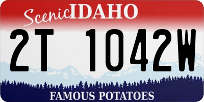 ID license plate 2T1042W