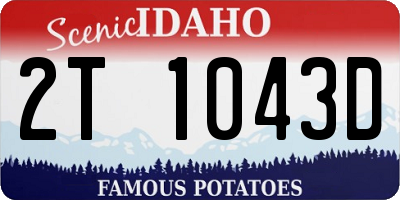 ID license plate 2T1043D