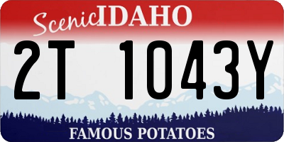 ID license plate 2T1043Y