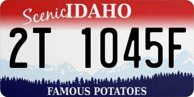 ID license plate 2T1045F