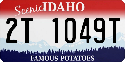ID license plate 2T1049T