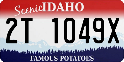 ID license plate 2T1049X