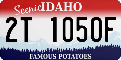 ID license plate 2T1050F