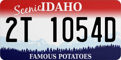 ID license plate 2T1054D