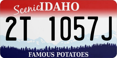ID license plate 2T1057J
