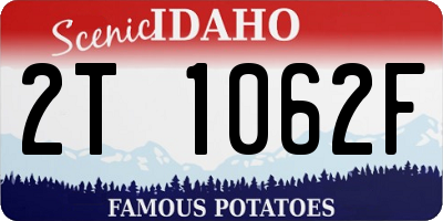 ID license plate 2T1062F