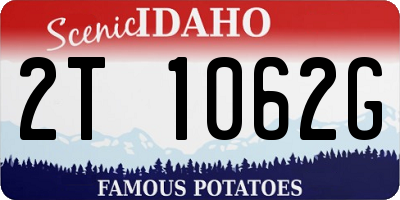 ID license plate 2T1062G