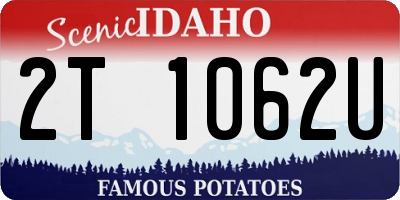 ID license plate 2T1062U
