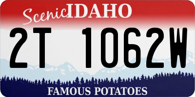 ID license plate 2T1062W