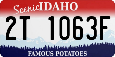 ID license plate 2T1063F