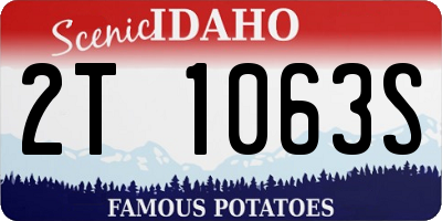 ID license plate 2T1063S