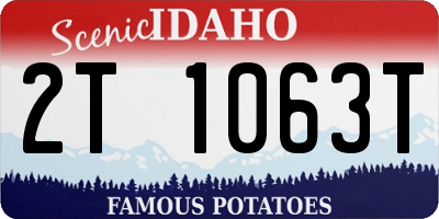 ID license plate 2T1063T