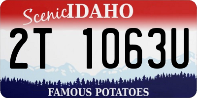 ID license plate 2T1063U