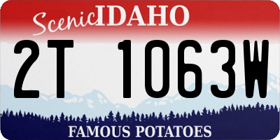 ID license plate 2T1063W