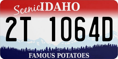 ID license plate 2T1064D