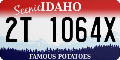 ID license plate 2T1064X