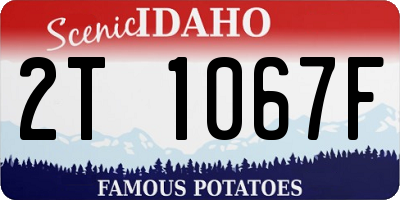 ID license plate 2T1067F
