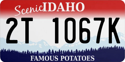 ID license plate 2T1067K