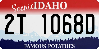 ID license plate 2T1068D