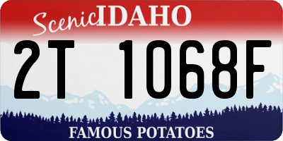ID license plate 2T1068F