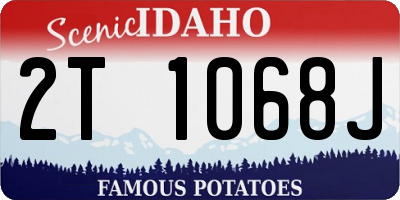 ID license plate 2T1068J