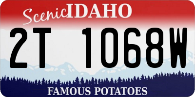 ID license plate 2T1068W