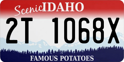 ID license plate 2T1068X