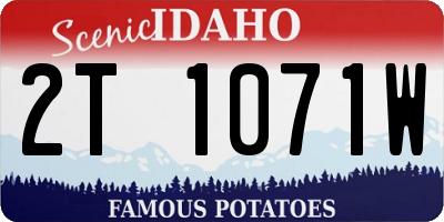 ID license plate 2T1071W