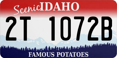 ID license plate 2T1072B