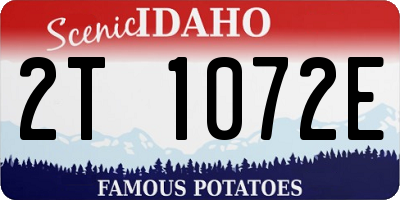 ID license plate 2T1072E